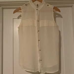 Sleeveless Button Down Blouse